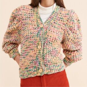 EUC MOON RIVER Multicoloured Puff Sleeve Cardigan